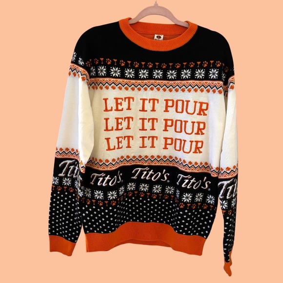 Tito’s Handmade Vodka Holiday Sweater “Let It Pour” Size Small UNISEX Christmas - Picture 1 of 15